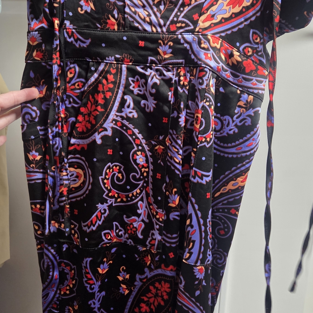 Danielle Bernstein Floral Dress with Red and Black Accents